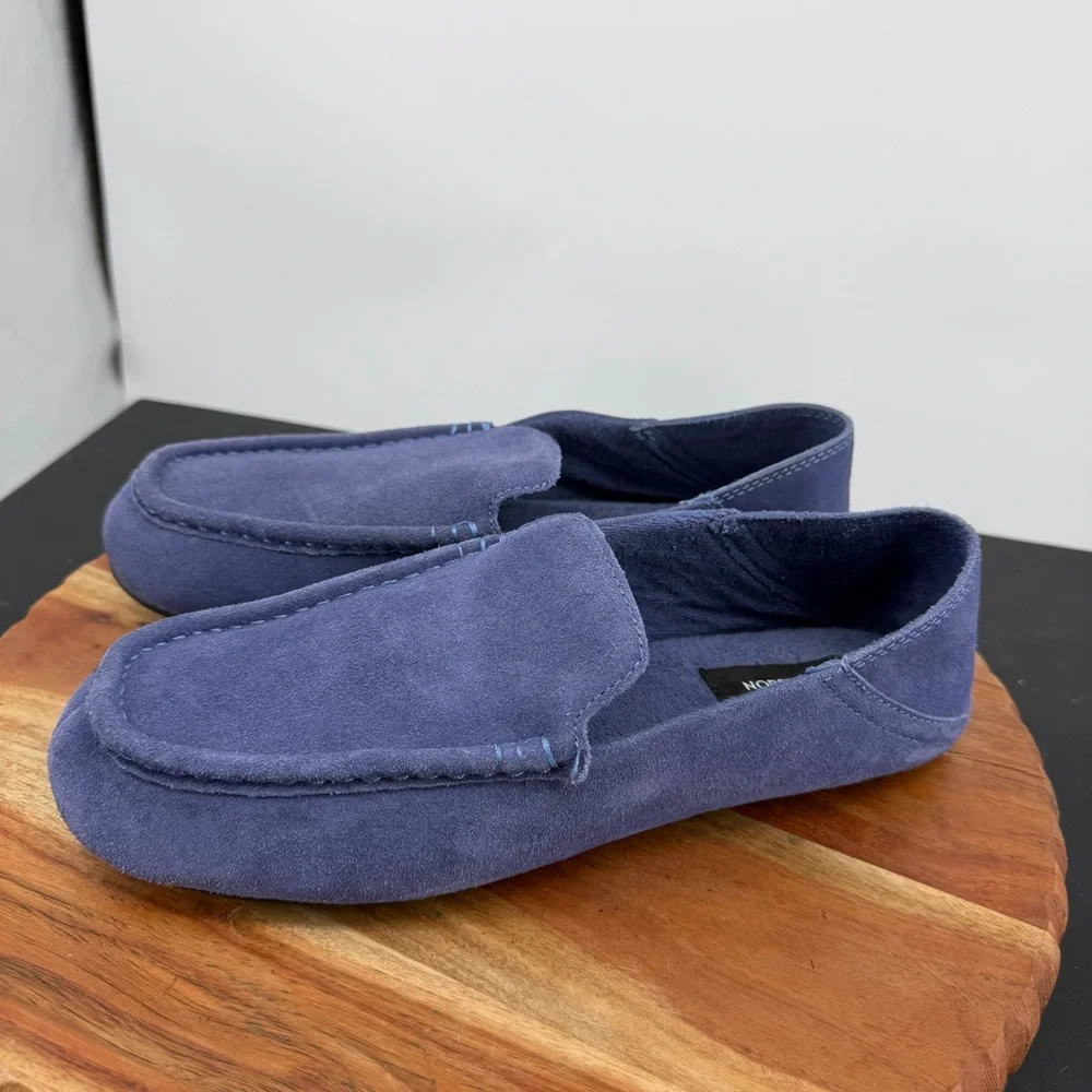 Nordstrom Leather Suede Milo Convertible Rubber Sole Slip-On Mens‎ Blue Slipper